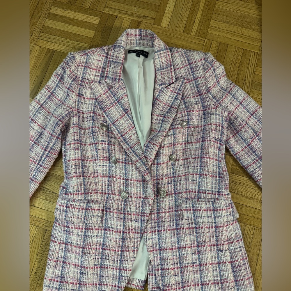 Generation Love Women's Pink Tweed Blazer